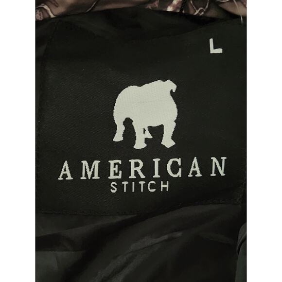 American Stitch Puffer Coat Men's Sz L Hooded Full Zip Woodland Leafy Camo - Picture 5 of 7